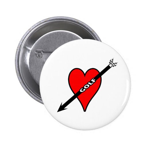I Love Golf Heart Pins