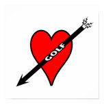 I Love Golf Heart Poster