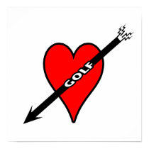 I Love Golf Heart Poster