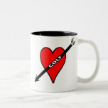 I Love Golf Heart Two-Tone Coffee Mug