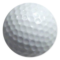 I Love Golf Round Sticker