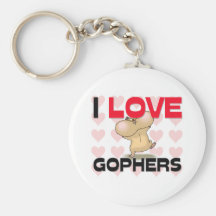 I Love Gophers Keychain