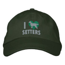 I Love Gordon Setters Embroidered Hat (Green) embroidered hats by MenagerieMayhem I Love Gordon Setters Embroidered Hat (Green) embroidered hats