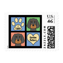 I Love Gordon Setters Stamp