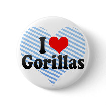I Love Gorillas Pinback Buttons