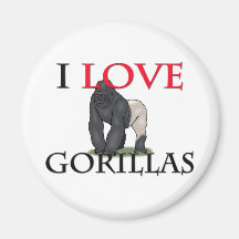 I Love Gorillas Fridge Magnet