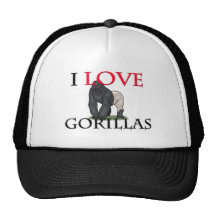 I Love Gorillas Hats