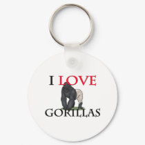 I Love Gorillas keychains