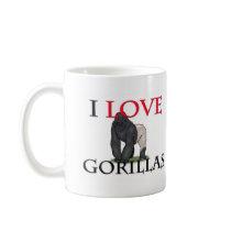 I Love Gorillas mugs by tshirtshirts I Love Gorillas mugs