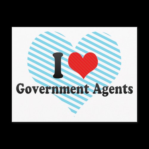 I Love Government Agents Postcard