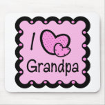 I Love Grandpa Cute T-Shirt Mouse Pads