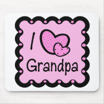 I Love Grandpa Cute T-Shirt Mouse Pads