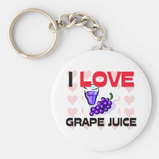 I Love Grape Juice Key Chain