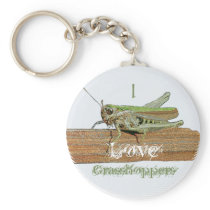 I Love Grasshoppers - Green Cartoon Keyring