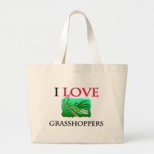I Love Grasshoppers Tote Bags