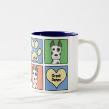 I Love Great Danes Mugs
