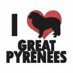 I Love Great Pyrenees Embroidered T-Shirt embroidered shirts