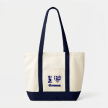 I love Greece Canvas Bags