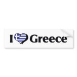 I Love Greece Flag Bumper Sticker