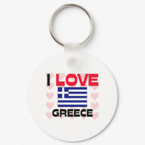 I Love Greece keychains