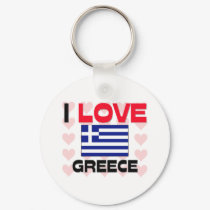 I Love Greece keychains