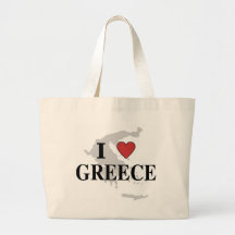 I Love Greece Tote Bags