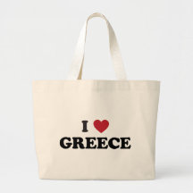 I Love Greece Tote Bags