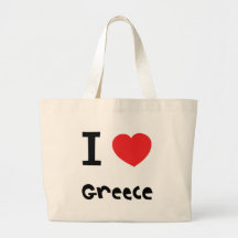 I love greece tote bags