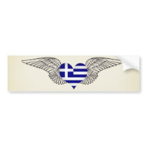 I Love Greece -wings Bumper Stickers