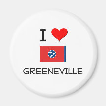 I Love Greeneville Tennessee Refrigerator Magnet