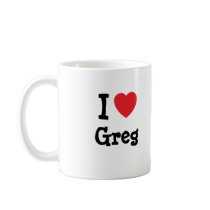 I love Greg heart custom personalized mugs