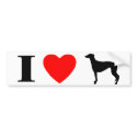I Love Greyhounds Bumper Sticker bumper stickers by MenagerieMayhem I Love Greyhounds Bumper Sticker bumper stickers