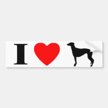I Love Greyhounds Bumper Sticker