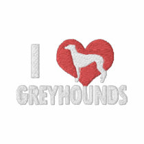 I Love Greyhounds embroidered shirts
