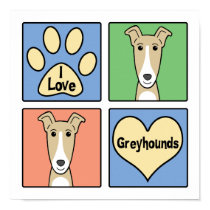 I Love Greyhounds posters by dogcartoons I Love Greyhounds posters