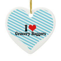 I Love Grocery Baggers Christmas Tree Ornaments