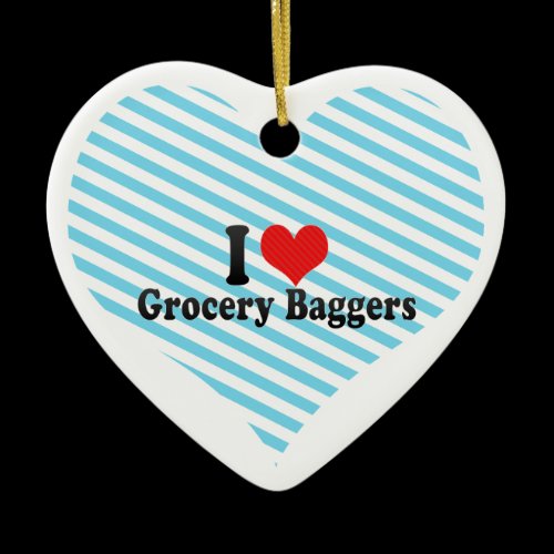 I Love Grocery Baggers Christmas Tree Ornaments