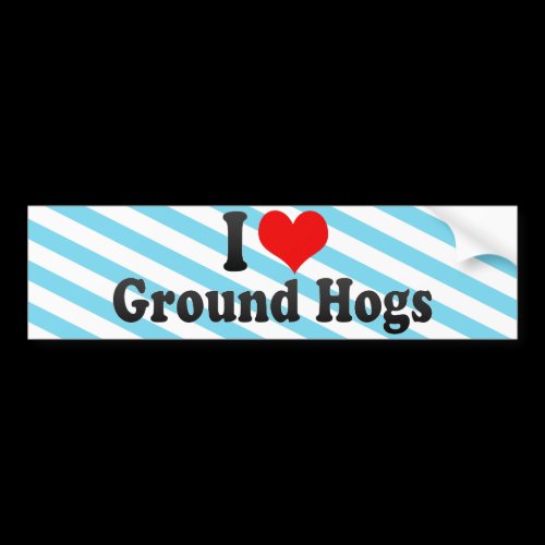I Love Ground Hogs Bumper Sticker