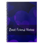 I Love Grunge Dark BlueHeart Pattern Note Book