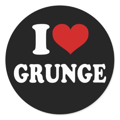 I Love Grunge Round Sticker
