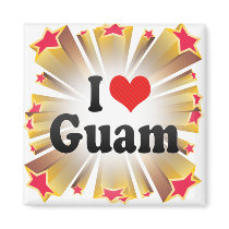 I Love Guam Refrigerator Magnet