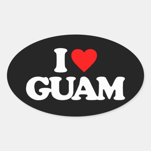 I LOVE GUAM OVAL STICKER Zazzle