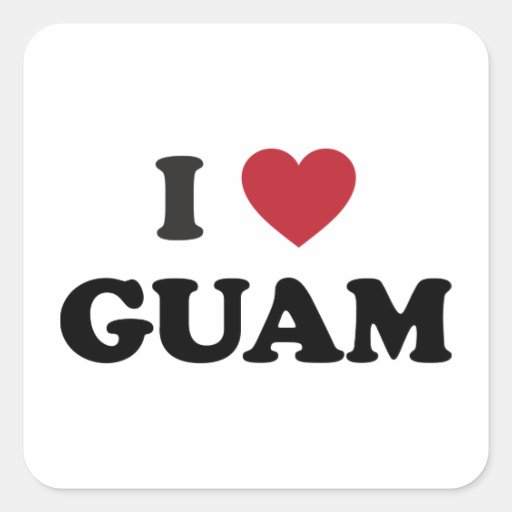 I Love Guam Square Sticker Zazzle