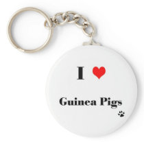 I Love Guinea Pigs Keychain