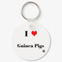 I Love Guinea Pigs Keychain