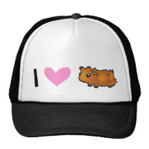 I Love Guinea Pigs (scruffy) Mesh Hat