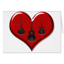 I Love Guitar Greeting Card