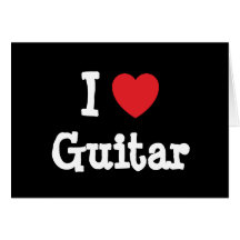 I love Guitar heart custom personalized Greeting Card
