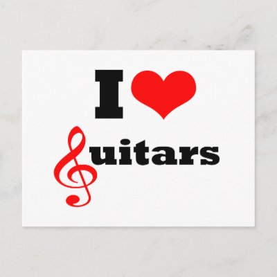 I Love Guitars Post Cards