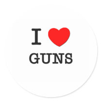 I LOVE GUNS stickers